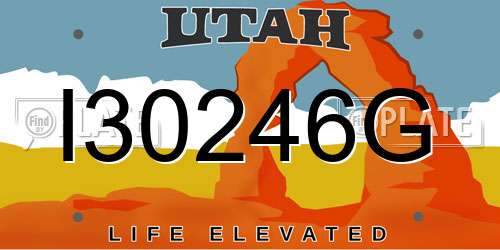 I30246G Utah License Plate