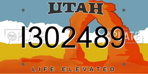 I302489 Utah License Plate
