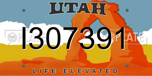 I307391 Utah License Plate