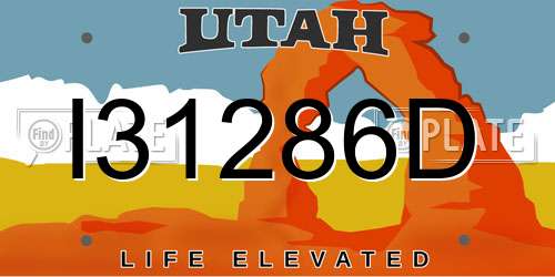 I31286D Utah License Plate