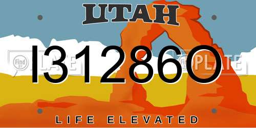 I31286O Utah License Plate