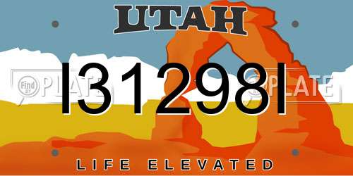 I31298I Utah License Plate