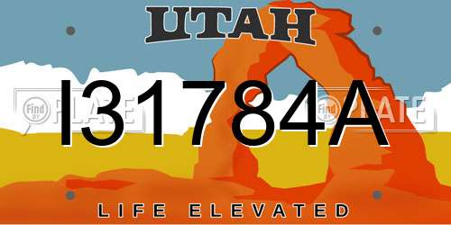 I31784A Utah License Plate