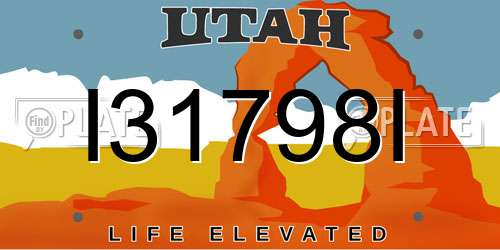 I31798I Utah License Plate
