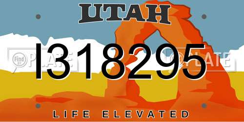 I318295 Utah License Plate