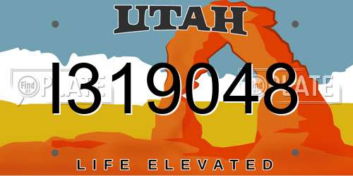 I319048 Utah License Plate