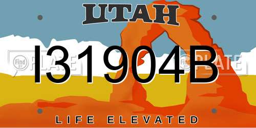I31904B Utah License Plate