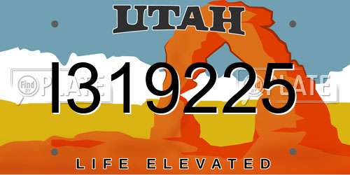 I319225 Utah License Plate