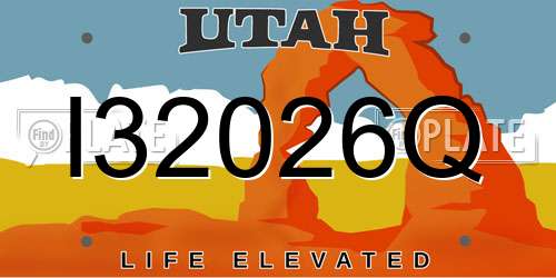 I32026Q Utah License Plate