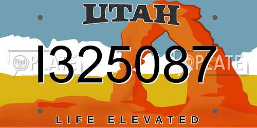 I325087 Utah License Plate