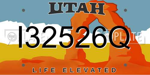 I32526Q Utah License Plate