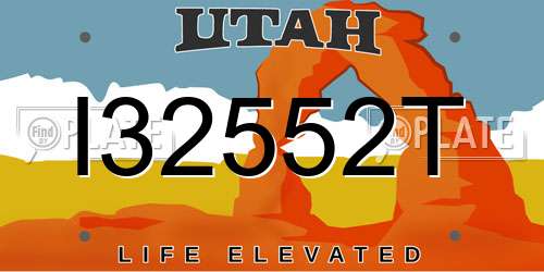 I32552T Utah License Plate