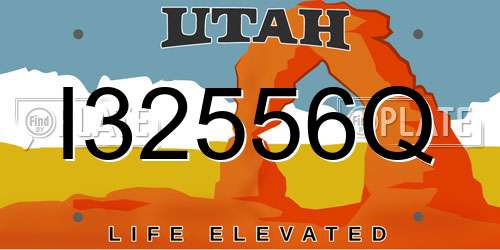 I32556Q Utah License Plate