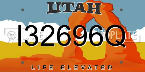 I32696Q Utah License Plate