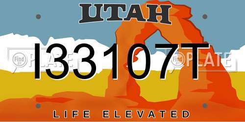 I33107T Utah License Plate