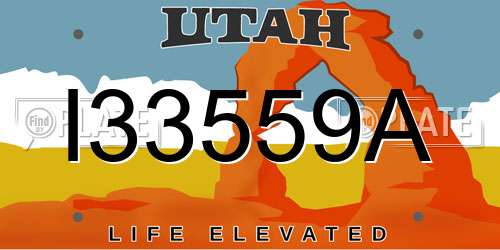 I33559A Utah License Plate