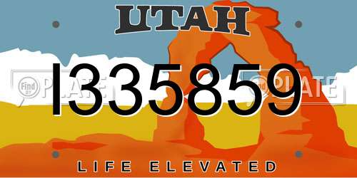 I335859 Utah License Plate