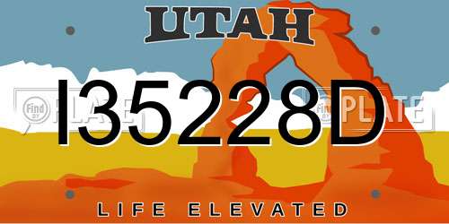 I35228D Utah License Plate