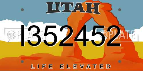 I352452 Utah License Plate
