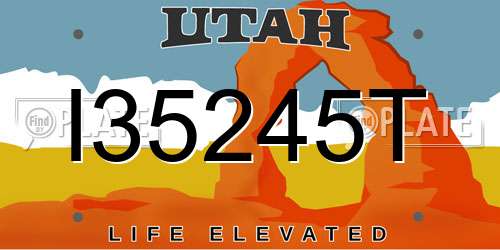 I35245T Utah License Plate