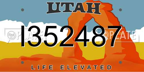 I352487 Utah License Plate