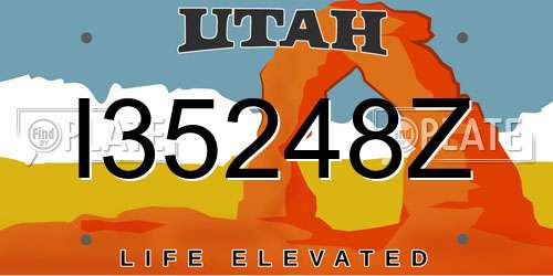 I35248Z Utah License Plate