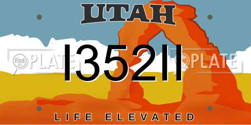 I352II Utah License Plate