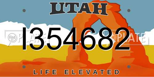 I354682 Utah License Plate