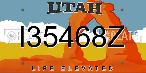I35468Z Utah License Plate