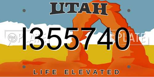 I355740 Utah License Plate