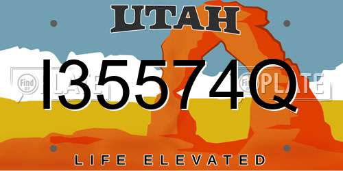 I35574Q Utah License Plate