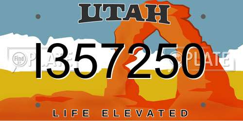 I357250 Utah License Plate