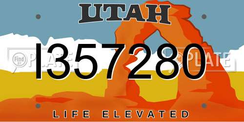 I357280 Utah License Plate