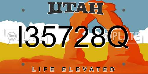 I35728Q Utah License Plate