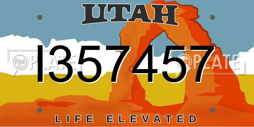 I357457 Utah License Plate