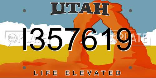 I357619 Utah License Plate