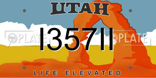 I357II Utah License Plate