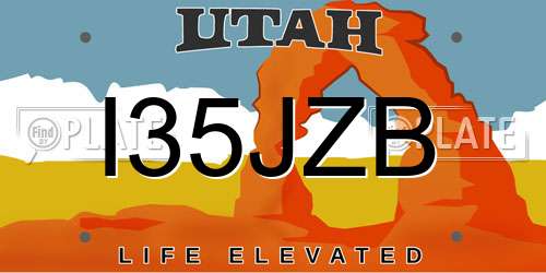 I35JZB Utah License Plate