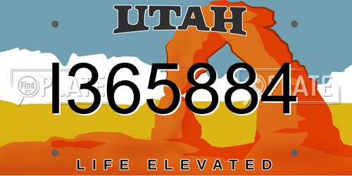 I365884 Utah License Plate