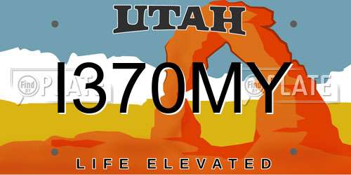 I370MY Utah License Plate