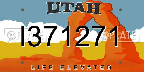 I371271 Utah License Plate