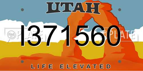 I371560 Utah License Plate