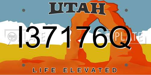 I37176Q Utah License Plate