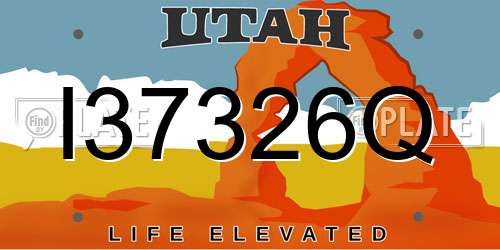 I37326Q Utah License Plate