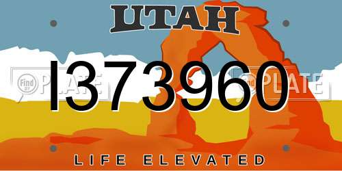 I373960 Utah License Plate