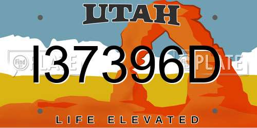 I37396D Utah License Plate