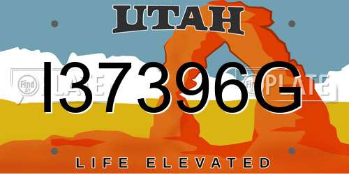 I37396G Utah License Plate