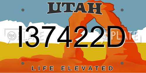 I37422D Utah License Plate