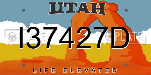 I37427D Utah License Plate