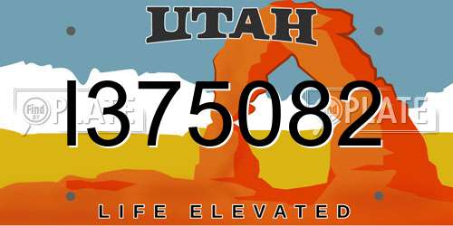 I375082 Utah License Plate
